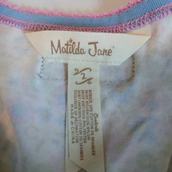 Matilda Jane Size 2T Pink and Blue Dress With Tulle Skirt - Picture 3 of 5